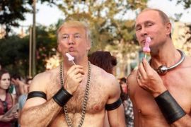Trump claims he's not friends with Putin but WikiLeaks just released this pic. #Debate